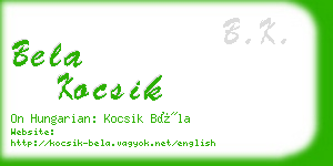 bela kocsik business card